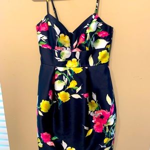 Navy flower mini dress, Eliza J (aka from Dillards), Size 4, lined